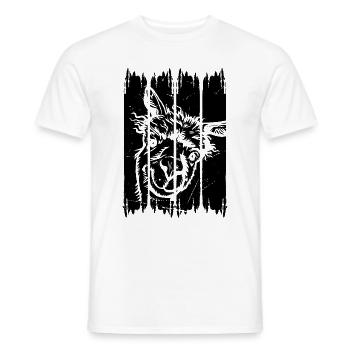 Llama Head Alpaga Llama Farmer - Llamas Llama - T-shirt homme - blanc - Devant - AI Model Male 178 dark (178cm)