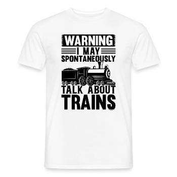 Avertissement je peux spontanément parler de trains - T-shirt homme - blanc - Devant - AI Model Male 178 dark (178cm)