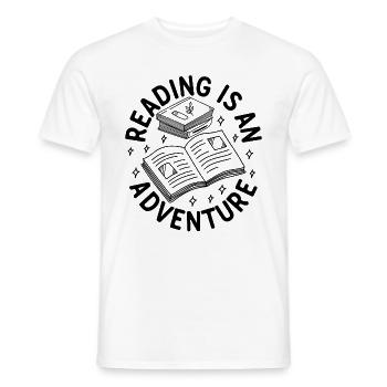 Reading Is An Adventure Book Lover Book Quote Read - Men's T-Shirt - white - Front - AI Model Male 178 dark (178cm)