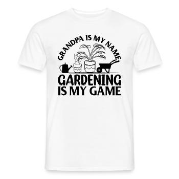 Jardiner grand-père est mon nom Le jardinage est mon jeu - T-shirt homme - blanc - Devant - AI Model Male 178 dark (178cm)
