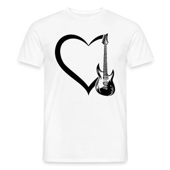Bass Guitar Player Guitar Heart Guitar Player Bass - Men's T-Shirt - white - Front - AI Model Male 178 dark (178cm)