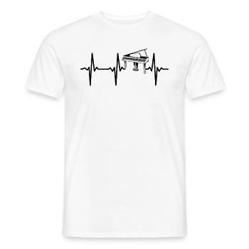 Piano Heartbeat Piano EKG Heartbeat Piano Player - Männer T-Shirt - Weiß - Vorne - AI Model Male 178 dark (178cm)