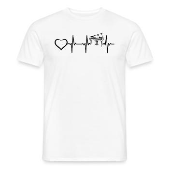 Piano Heartbeat Heart Piano ECG Heartbeat Piano - T-shirt homme - blanc - Devant - AI Model Male 178 dark (178cm)