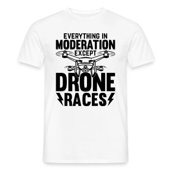 Drone Pilot - Tout avec modération sauf Dron - T-shirt homme - blanc - Devant - AI Model Male 178 dark (178cm)