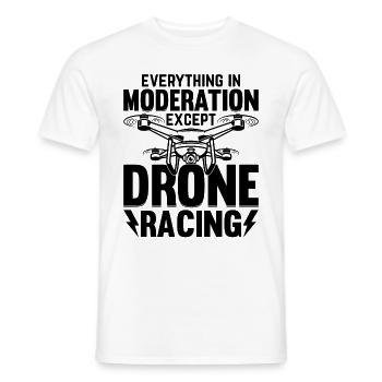 Drone Pilot - Tout avec modération sauf Dron - T-shirt homme - blanc - Devant - AI Model Male 178 dark (178cm)