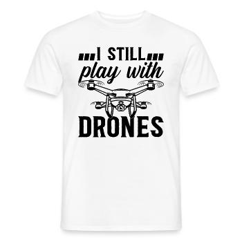 Drone Quadcopter Drone Pilot - Je joue toujours avec D - T-shirt homme - blanc - Devant - AI Model Male 178 dark (178cm)