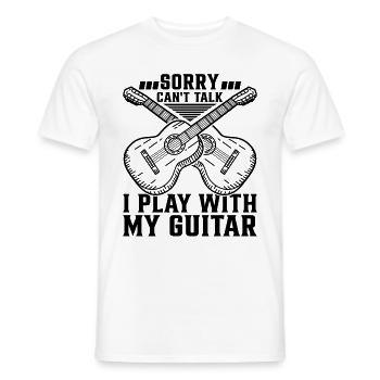 Guitariste - Désolé je ne peux pas parler Je joue avec mon Gu - T-shirt homme - blanc - Devant - AI Model Male 178 dark (178cm)