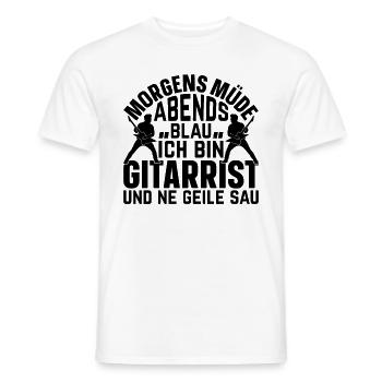 Morgens Müde Abends Blau Ich bin Gitarrist Und Ne - Männer T-Shirt - Weiß - Vorne - AI Model Male 178 dark (178cm)