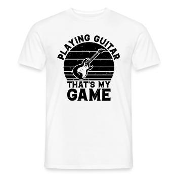 Playing Guitar That's My Game I Bass Guitar Player - Männer T-Shirt - Weiß - Vorne - AI Model Male 178 dark (178cm)