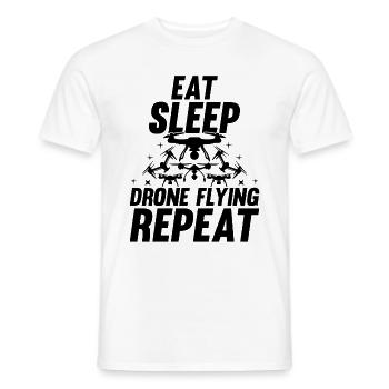 Drone Lover - Eat Sleep Drone Flying Repeat - Dron - Men's T-Shirt - white - Front - AI Model Male 178 dark (178cm)