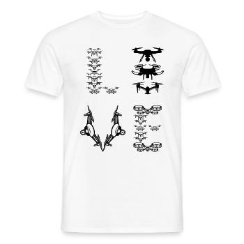 Drone LOVE Drone Lover Quadcopter Drone - Männer T-Shirt - Weiß - Vorne - AI Model Male 178 dark (178cm)