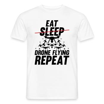 Drone - Manger dormir Drone volant répéter - Funny Dron - T-shirt homme - blanc - Devant - AI Model Male 178 dark (178cm)