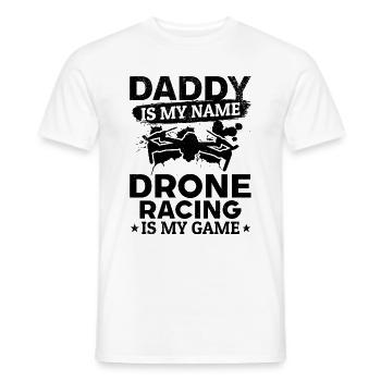 Papa est mon nom La course de drones est mon jeu - Drone P - T-shirt homme - blanc - Devant - AI Model Male 178 dark (178cm)