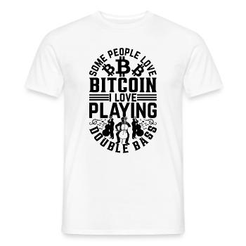 Certaines personnes aiment Bitcoin J’aime jouer à Double Bas - T-shirt homme - blanc - Devant - AI Model Male 178 dark (178cm)