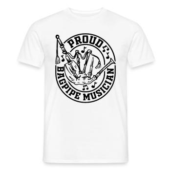 Proud Bagpipe Musician - Bagpiper Bagpipe Player - Men's T-Shirt - white - Front - AI Model Male 178 dark (178cm)
