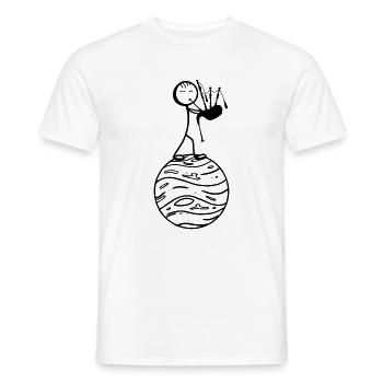 Funny Stick Figure Bagpiper - Männer T-Shirt - Weiß - Vorne - AI Model Male 178 dark (178cm)