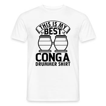 C’est mon meilleur batteur de conga chemise batteur de conga - T-shirt homme - blanc - Devant - AI Model Male 178 dark (178cm)