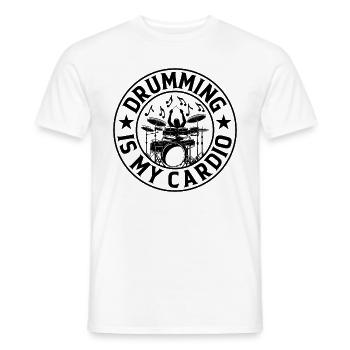 Drumming Is My Cardio - Drum Player Drummer - Men's T-Shirt - white - Front - AI Model Male 178 dark (178cm)