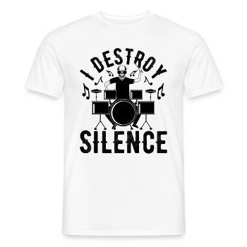 I Destroy The Silence Drums Set Drum Player - Men's T-Shirt - white - Front - AI Model Male 178 dark (178cm)
