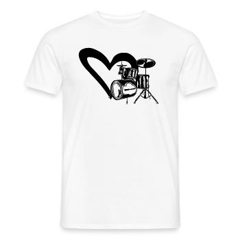 Heart Drum Set Drumming Instrument Drummer Drum Pl - Men's T-Shirt - white - Front - AI Model Male 178 dark (178cm)