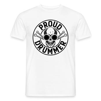 Proud Drummer - Drum Player Drummer Musicien - T-shirt homme - blanc - Devant - AI Model Male 178 dark (178cm)