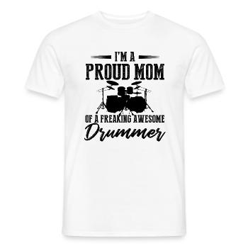 I'm A Proud Mom Of A Awesome Drummer - Men's T-Shirt - white - Front - AI Model Male 178 dark (178cm)