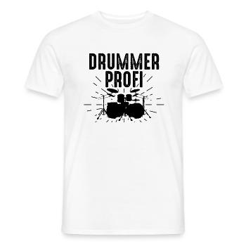 Drummer Profi Drum Player - Drummer Musician Drumm - Men's T-Shirt - white - Front - AI Model Male 178 dark (178cm)