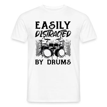 Facilement distrait par la batterie - Drummer Musician Drum - T-shirt homme - blanc - Devant - AI Model Male 178 dark (178cm)