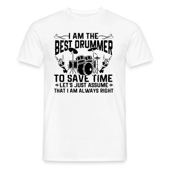 Je suis le meilleur batteur drôle de batteur - T-shirt homme - blanc - Devant - AI Model Male 178 dark (178cm)