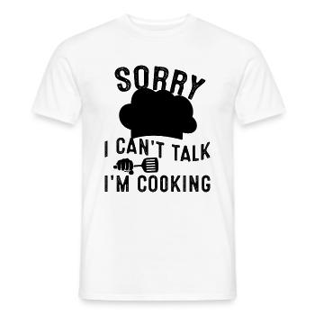 Sorry I Can't Talk I'm Cooking Cook Chef Hat Food - Männer T-Shirt - Weiß - Vorne - AI Model Male 178 dark (178cm)