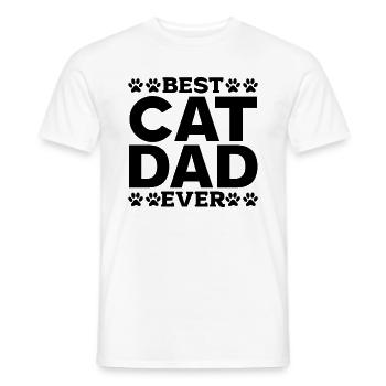 Meilleur père de chat de tous les temps - Amoureux des chats et père propriétaire de chat - T-shirt homme - blanc - Devant - AI Model Male 178 dark (178cm)
