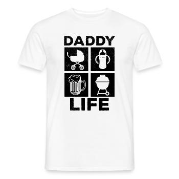 Daddy Life - Grillades de bière pour bébé Première fête des pères - T-shirt homme - blanc - Devant - AI Model Male 178 dark (178cm)