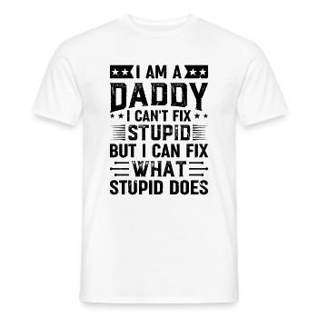 Je suis un papa Je ne peux pas réparer stupide mais je peux réparer ce qui est - T-shirt homme - blanc - Devant - AI Model Male 178 dark (178cm)