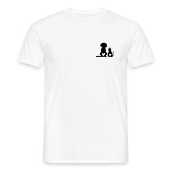 Dog Puppy & Baby Cat Heart - Animal Dog & Cat Hear - Männer T-Shirt - Weiß - Vorne - AI Model Male 178 dark (178cm)