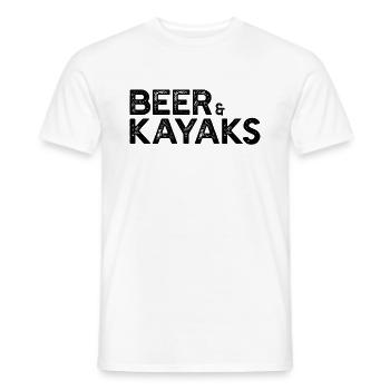 Funny Kayak Kayaker Beer & Kayaks - Men's T-Shirt - white - Front - AI Model Male 178 dark (178cm)