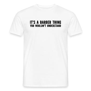 C’est une chose de barbier que vous ne comprendriez pas - Barb - T-shirt homme - blanc - Devant - AI Model Male 178 dark (178cm)