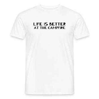 Camping - Life Is Better At The Campfire - Men's T-Shirt - white - Front - AI Model Male 178 dark (178cm)