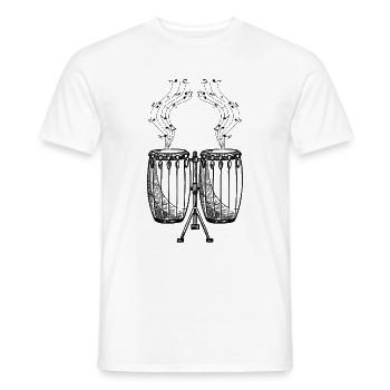 Notes de musique Conga Joueur de conga Congas Musicien Con - T-shirt homme - blanc - Devant - AI Model Male 178 dark (178cm)