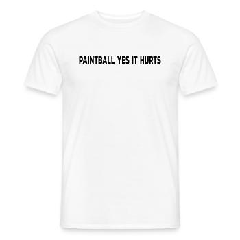 Paintball Yes it hurts - Funny Paintball Paintball - Men's T-Shirt - white - Front - AI Model Male 178 dark (178cm)