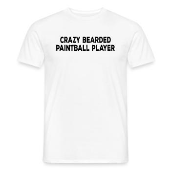 Joueur de paintball - Joueur de paintball barbu fou - T-shirt homme - blanc - Devant - AI Model Male 178 dark (178cm)
