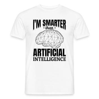 Je suis plus intelligent que l’intelligence artificielle - T-shirt homme - blanc - Devant - AI Model Male 178 dark (178cm)