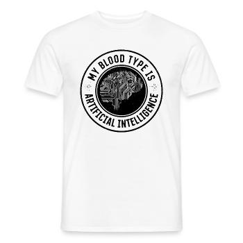My Blood Type Is Artificial Intelligence - Männer T-Shirt - Weiß - Vorne - AI Model Male 178 dark (178cm)