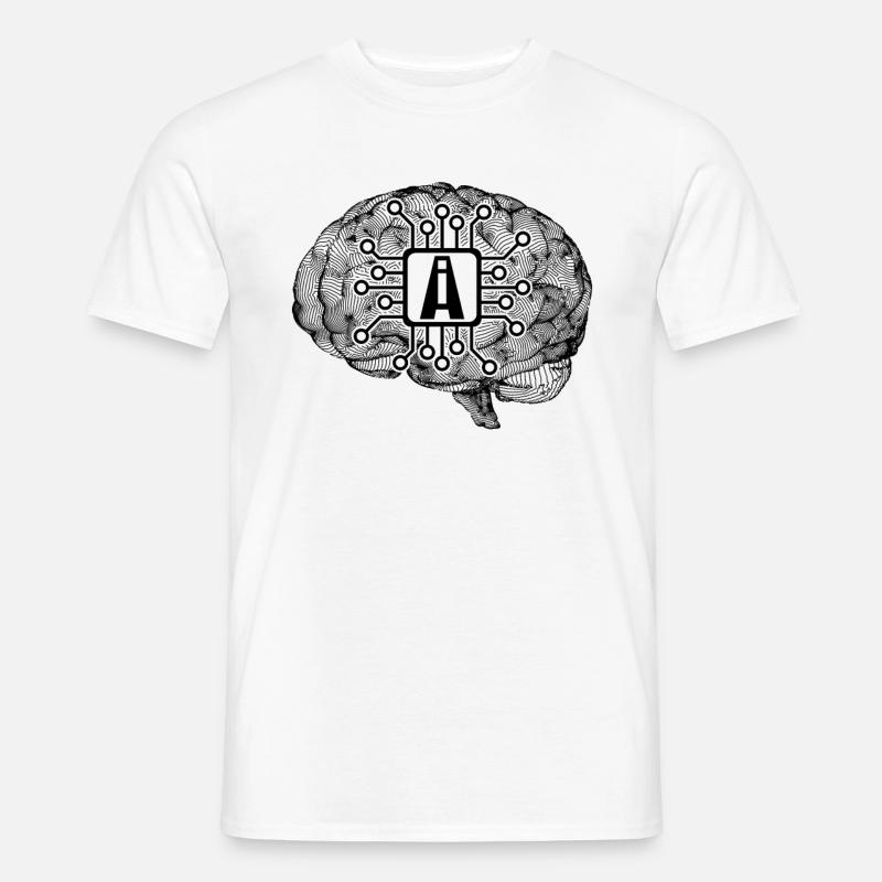 Ai Artificial Intelligence Brain - Männer T-Shirt - Weiß