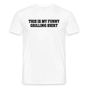 This Is My Funny Grilling Shirt - Funny BBQ - Men's T-Shirt - white - Front - AI Model Male 178 dark (178cm)