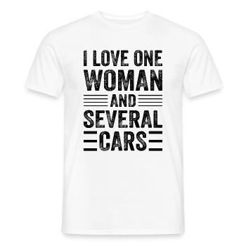 I Love One Woman And Several Cars - Car Mechanic - Men's T-Shirt - white - Front - AI Model Male 178 dark (178cm)