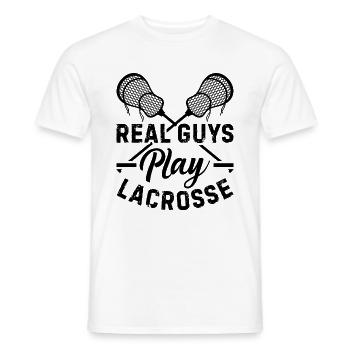 De vrais gars jouent à la crosse - Joueur de crosse - T-shirt homme - blanc - Devant - AI Model Male 178 dark (178cm)