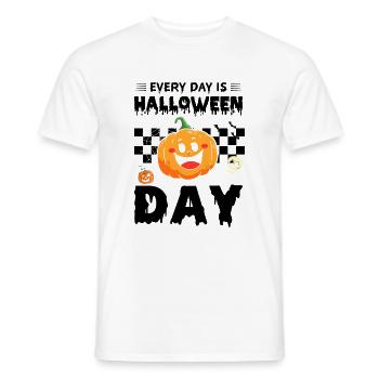 Every Day Is Halloween Day - Funny Pumpkin - Men's T-Shirt - white - Front - AI Model Male 178 dark (178cm)