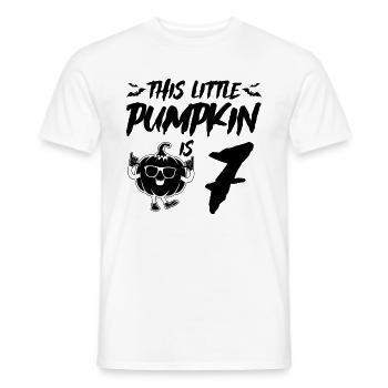 Cette petite citrouille a 7 ans - Halloween 7ème - T-shirt homme - blanc - Devant - AI Model Male 178 dark (178cm)