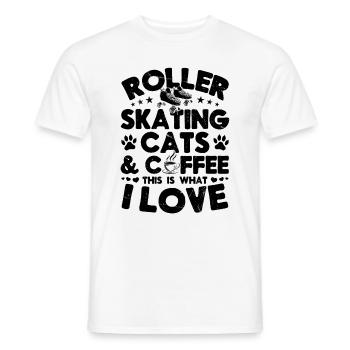Roller Skating Cats Coffee This Is What I Love - Männer T-Shirt - Weiß - Vorne - AI Model Male 178 dark (178cm)