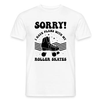 Patineur à roulettes - J’ai des projets avec mes patins à roulettes - T-shirt homme - blanc - Devant - AI Model Male 178 dark (178cm)
